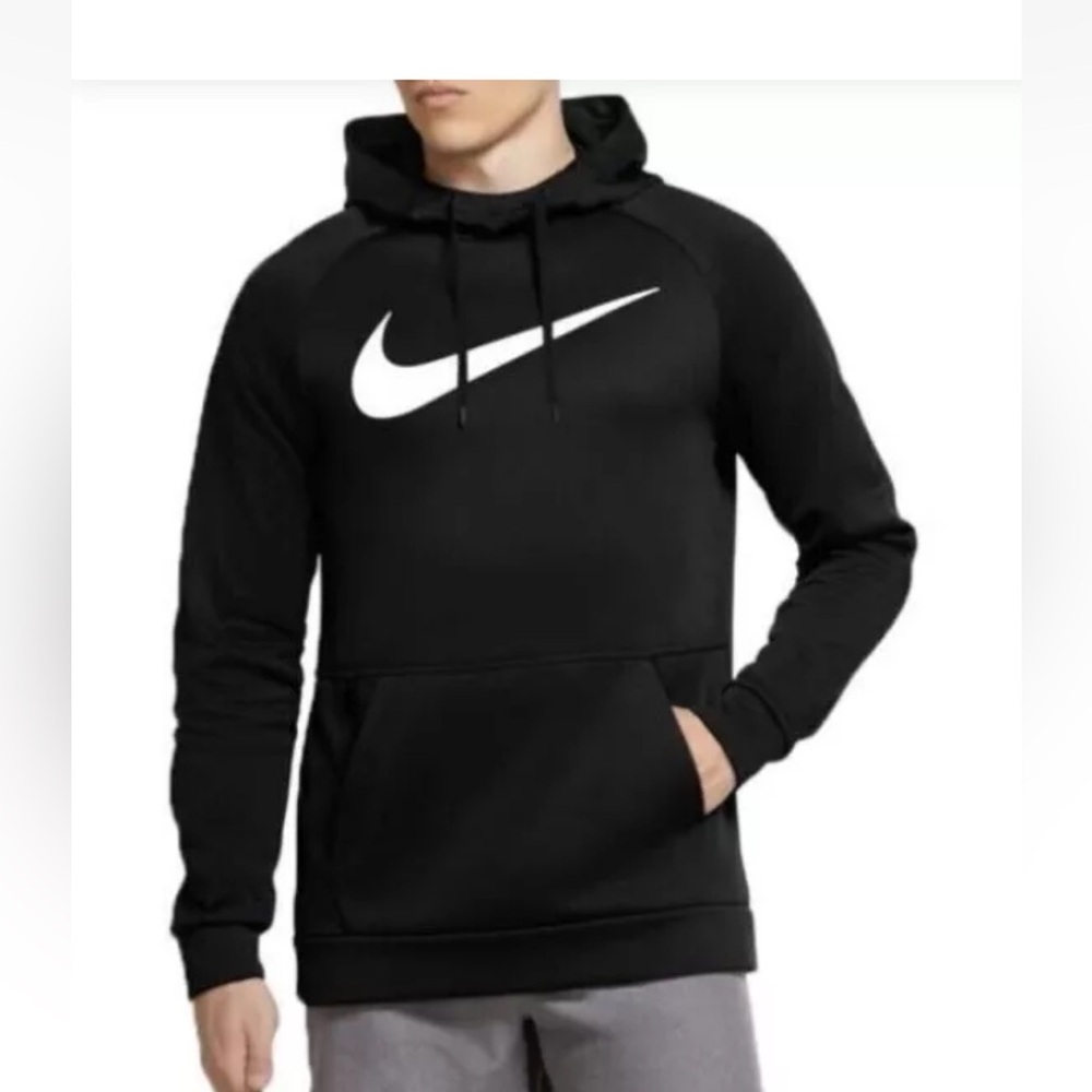 Nike Mens Therma Fit Swoosh Pullover Hoodie Black Sz Large CU6238-010